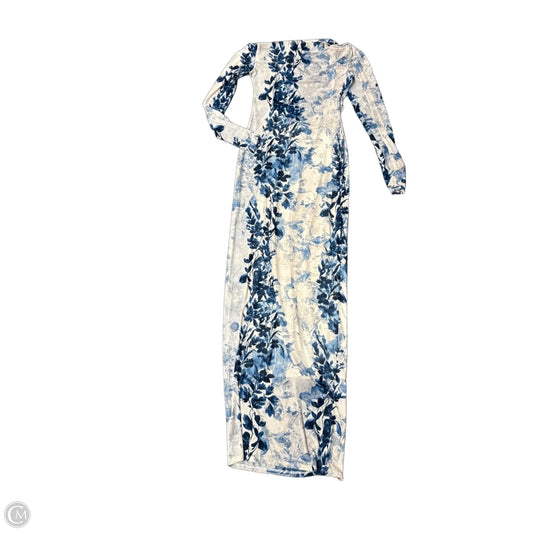 Dress Party Long By Express In Blue & Cream, Size: Xs