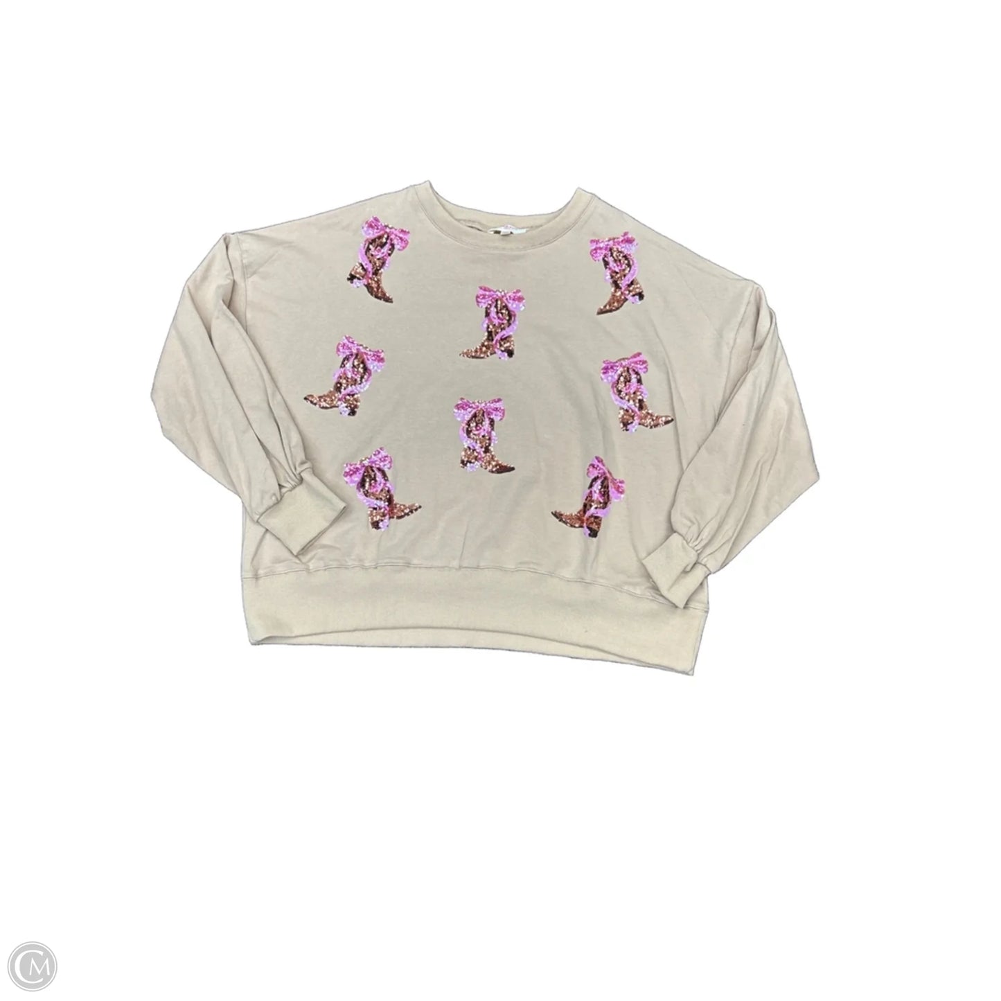Sweatshirt Crewneck By Peach Love Cream California In Beige, Size: L