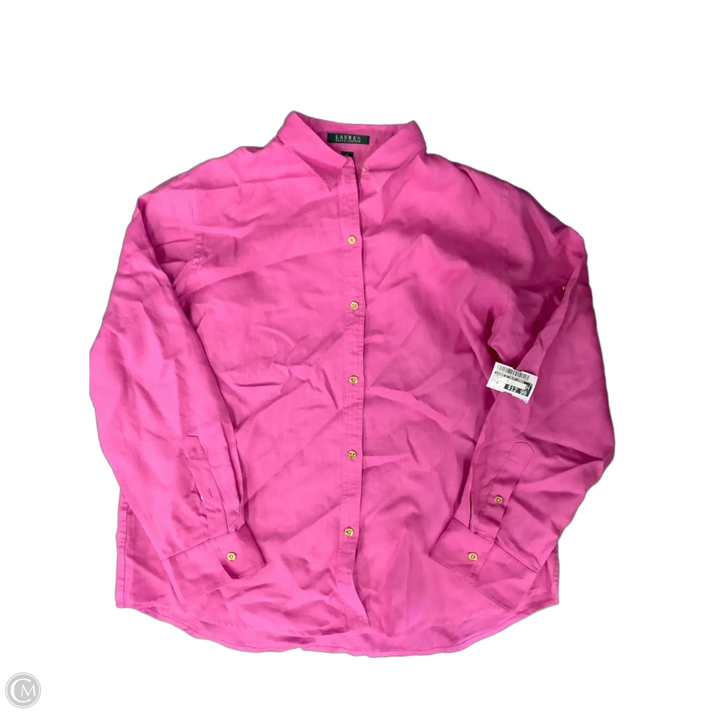 Top Long Sleeve By Lauren By Ralph Lauren In Pink, Size: Xl