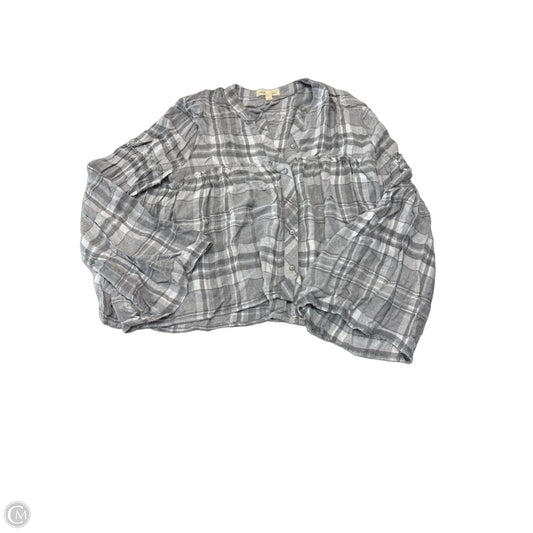 Top Long Sleeve By Cloth & Stone In Plaid Pattern, Size: M
