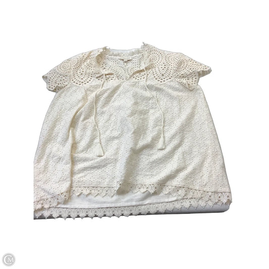 Top Short Sleeve By Jennifer & Grace In Cream, Size: 1x