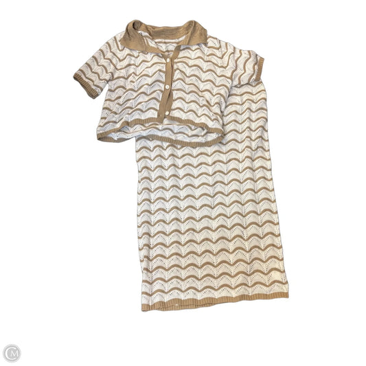 Top 2pc Short Sleeve By Clothes Mentor In Cream & White, Size: Xl