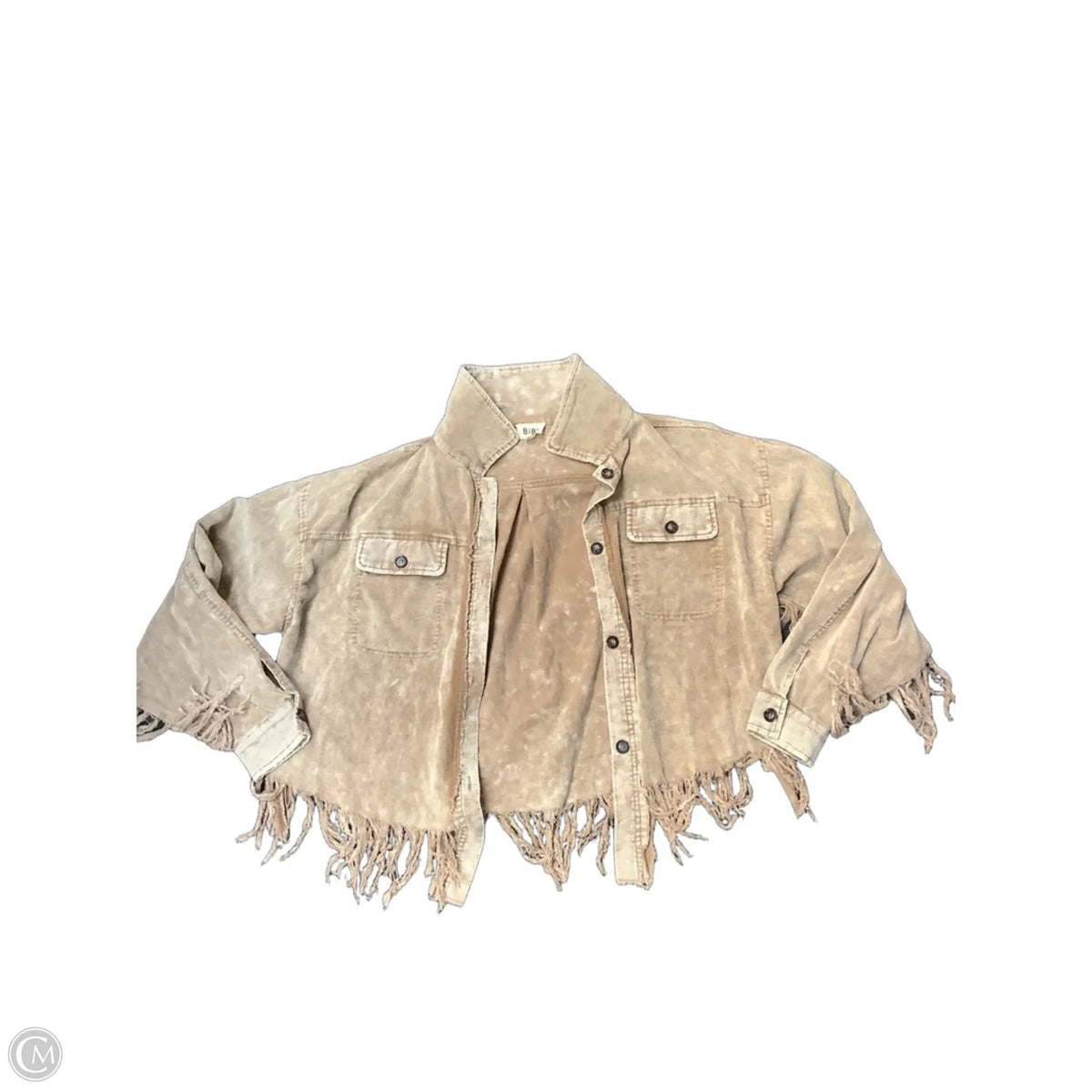 Jacket Shirt By Bibi In Beige, Size: M