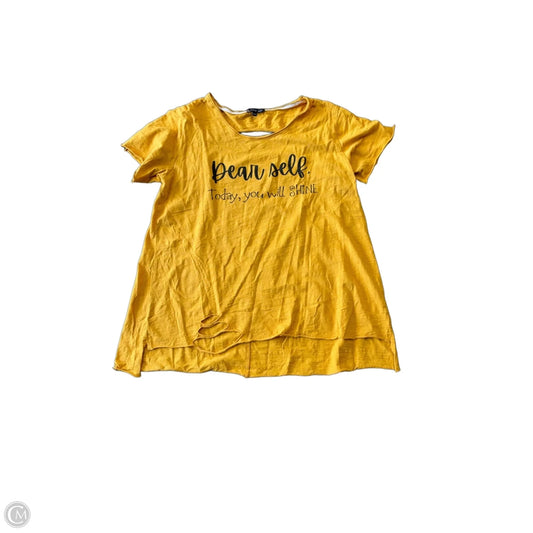 Top Short Sleeve By A Rare Bird In Yellow, Size: S