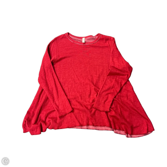 Top Long Sleeve Basic By Cmb In Red, Size: L