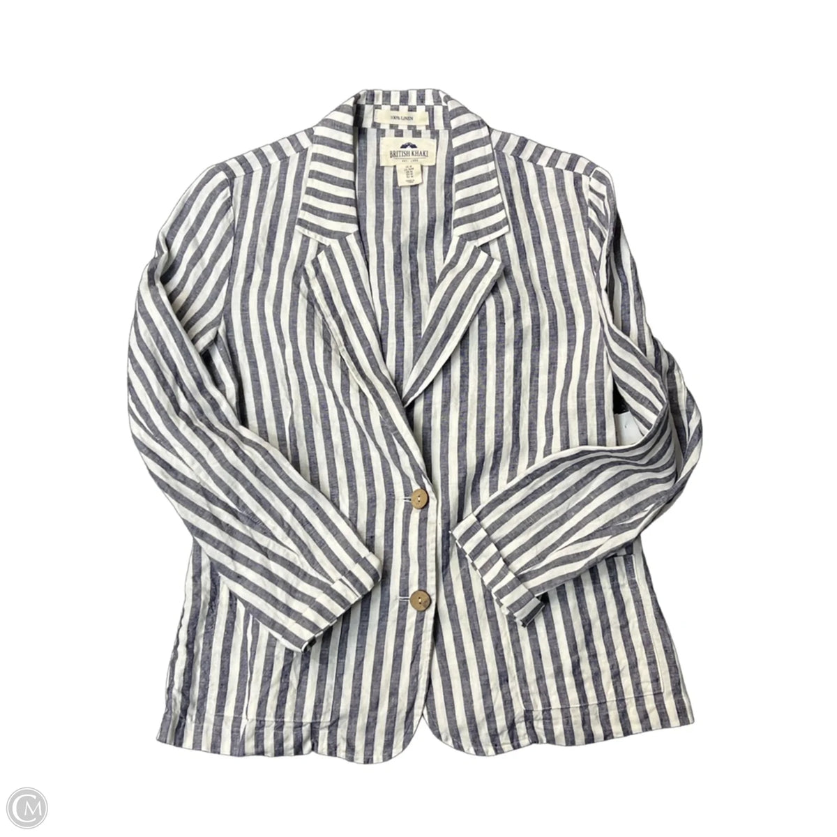 Blazer By British Khaki In Striped Pattern, Size: M