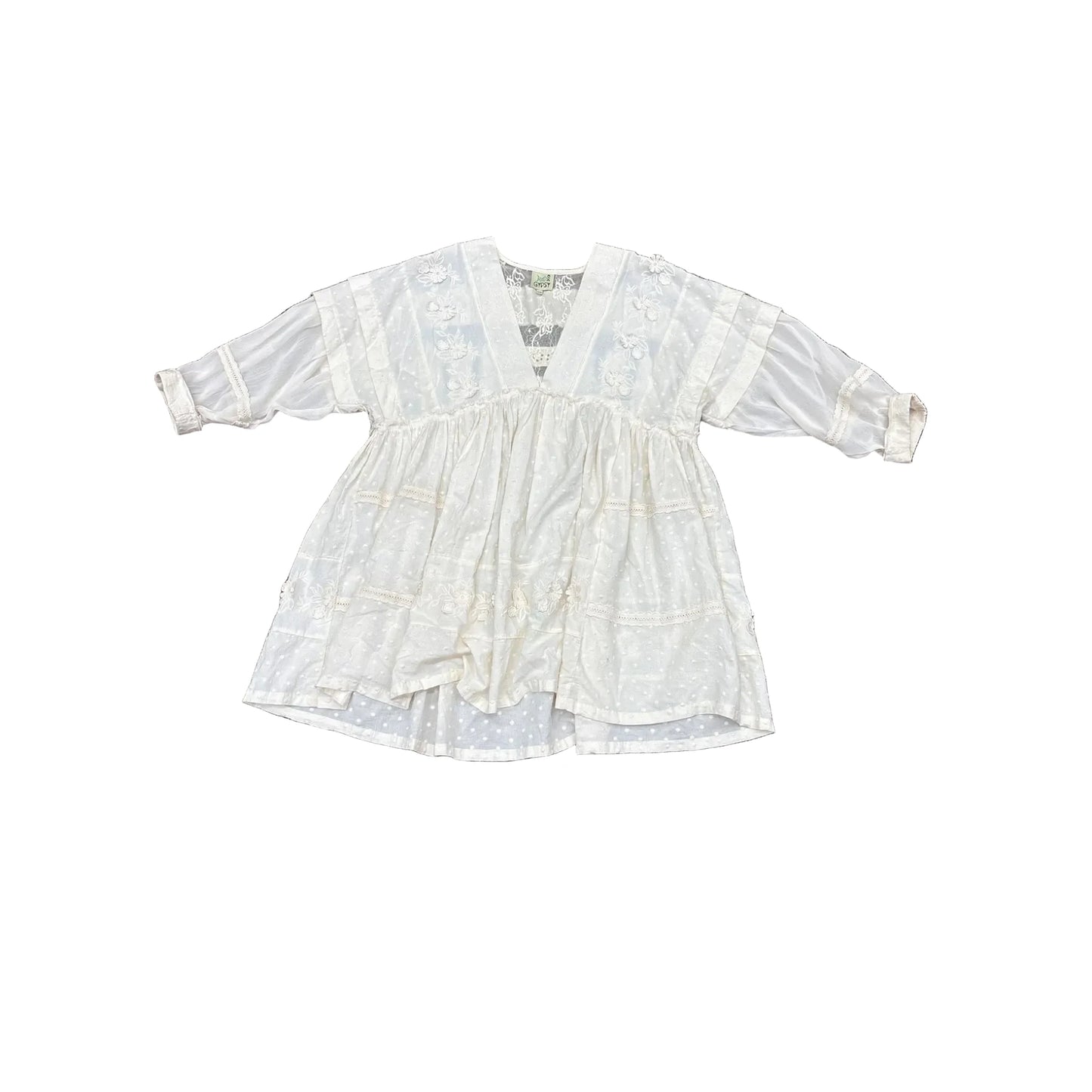 Top 3/4 Sleeve By Cma In Cream, Size: S