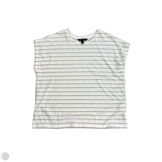 Top Short Sleeve By Banana Republic In Green & White, Size: S