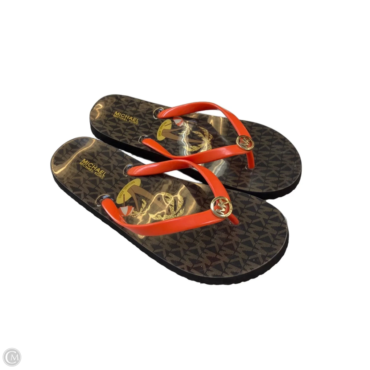 Sandals Flip Flops By Michael By Michael Kors In Brown, Size: 9