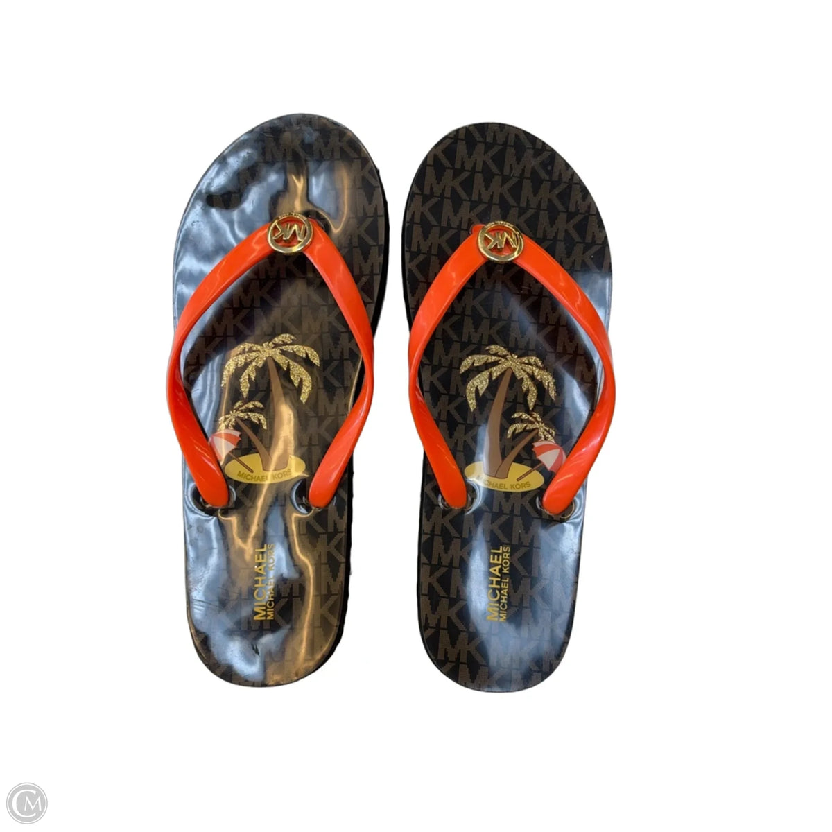 Sandals Flip Flops By Michael By Michael Kors In Brown, Size: 9
