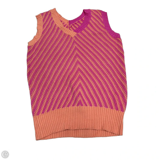 Vest Sweater By Clothes Mentor In Orange & Pink, Size: M