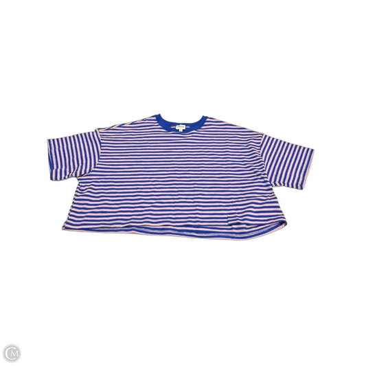 Top Short Sleeve Basic By Peach Love Cream California In Striped Pattern, Size: L