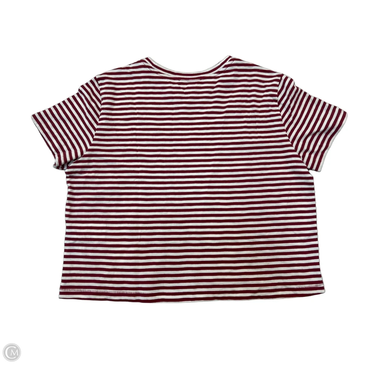 Top Short Sleeve By Madewell In Red & White, Size: M