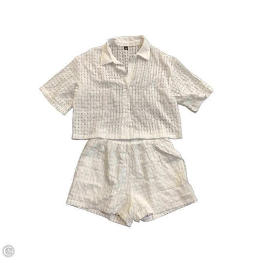 Top 2pc Short Sleeve By Clothes Mentor In White, Size: L