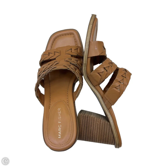 Sandals Heels Block By Marc Fisher In Tan, Size: 8.5