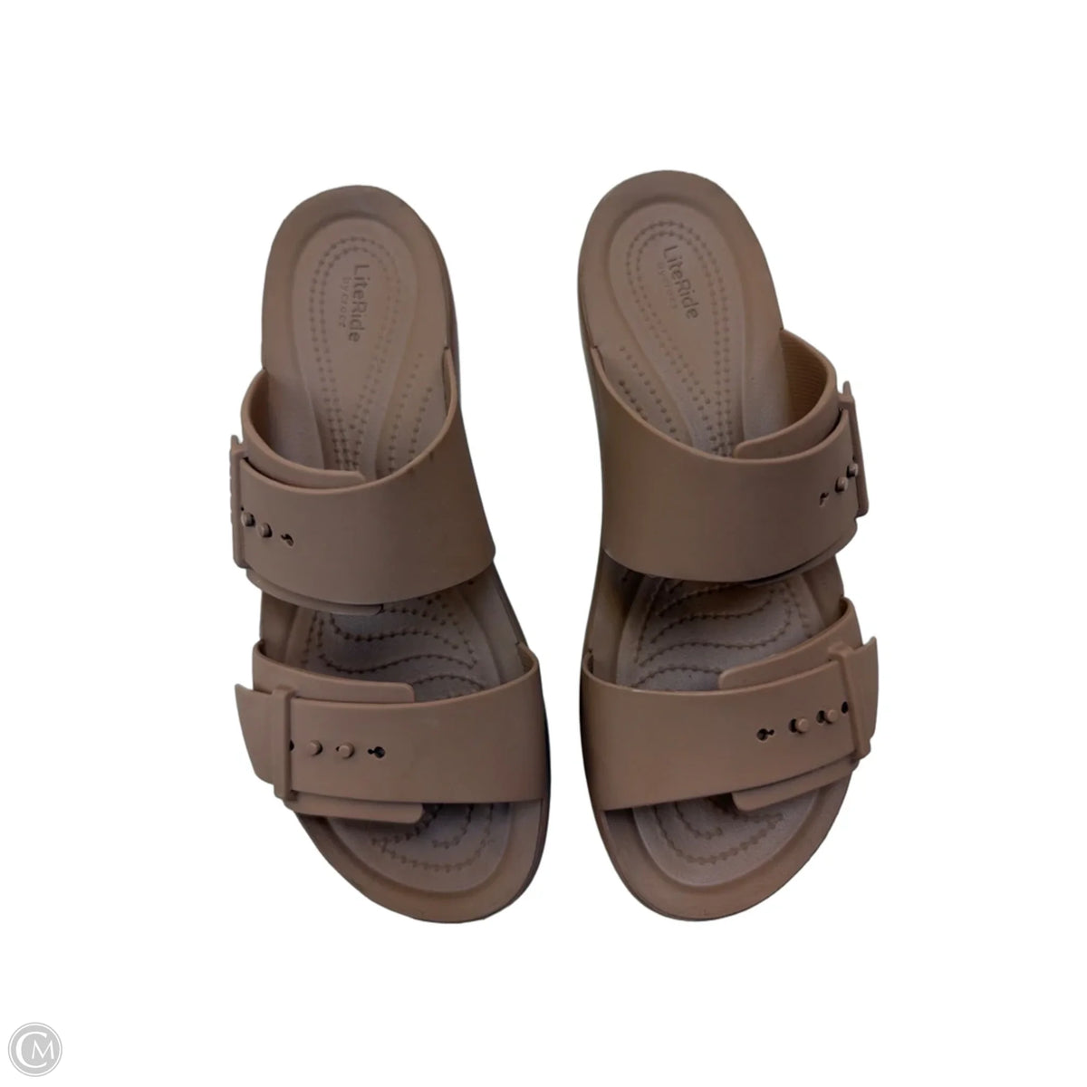 Sandals Flats By Crocs In Tan, Size: 10