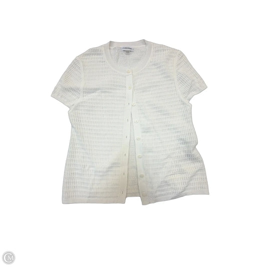 Top Short Sleeve By Calvin Klein In White, Size: Xl