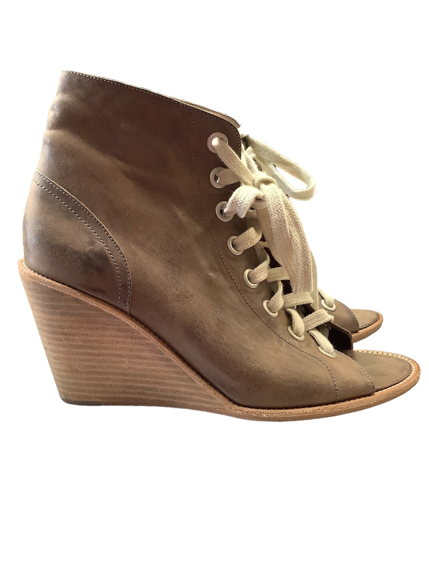 Boots Ankle Heels By Cmb In Brown, Size: 38(7-7.5)