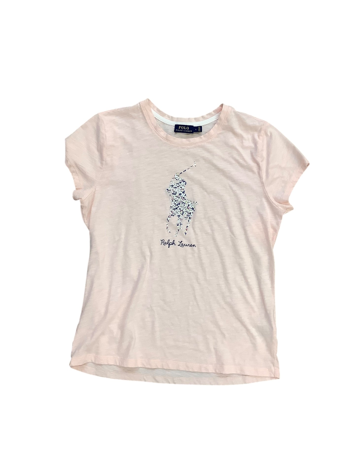 Top Short Sleeve Basic By Polo Ralph Lauren In Pink, Size: L