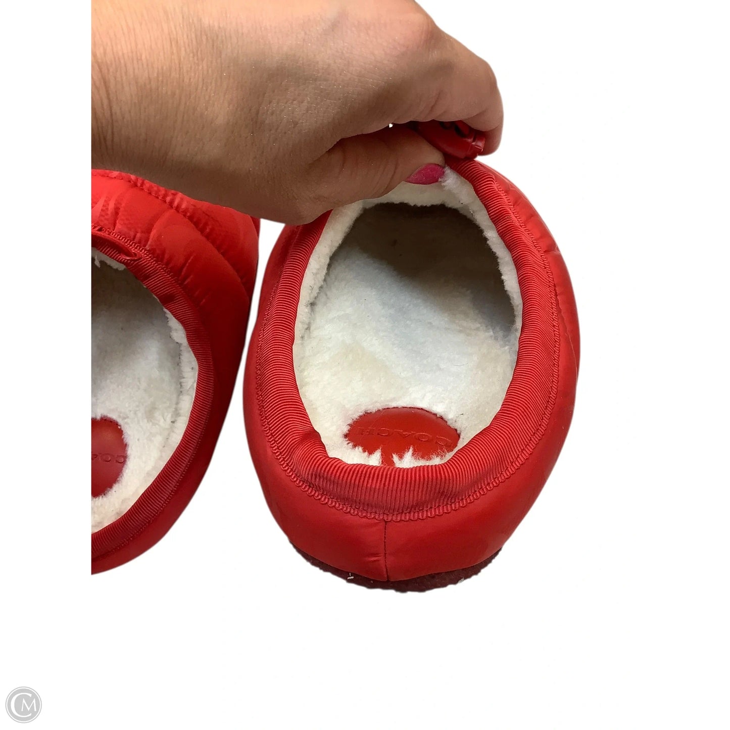 Slippers Designer By Coach In Red