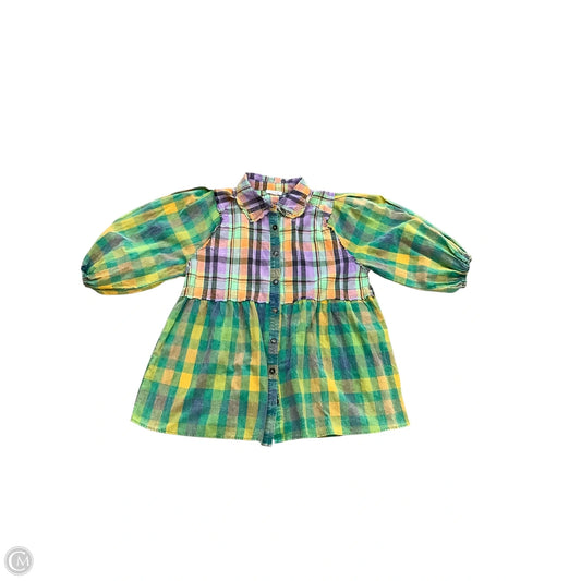 Top Long Sleeve By White Birch In Green & Purple, Size: M