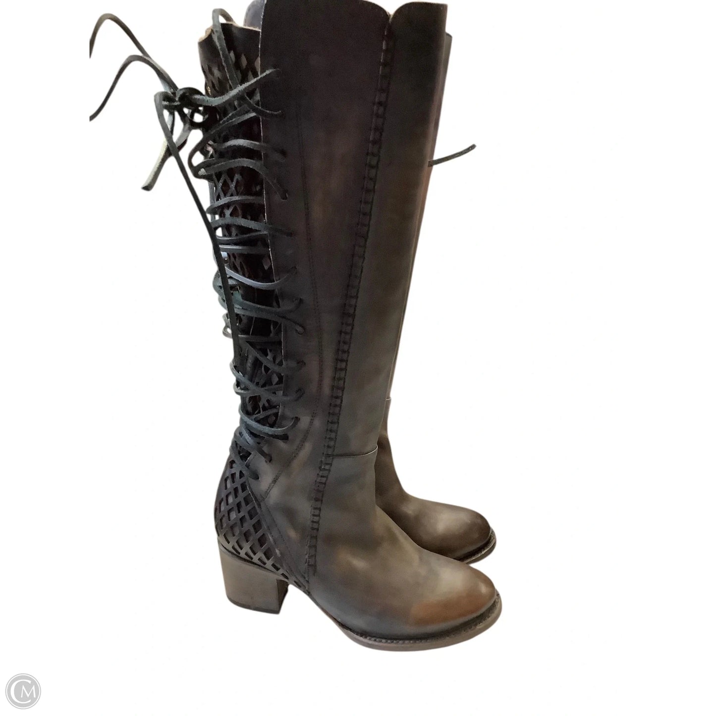 Boots Knee Heels By Freebird In Black, Size: 7