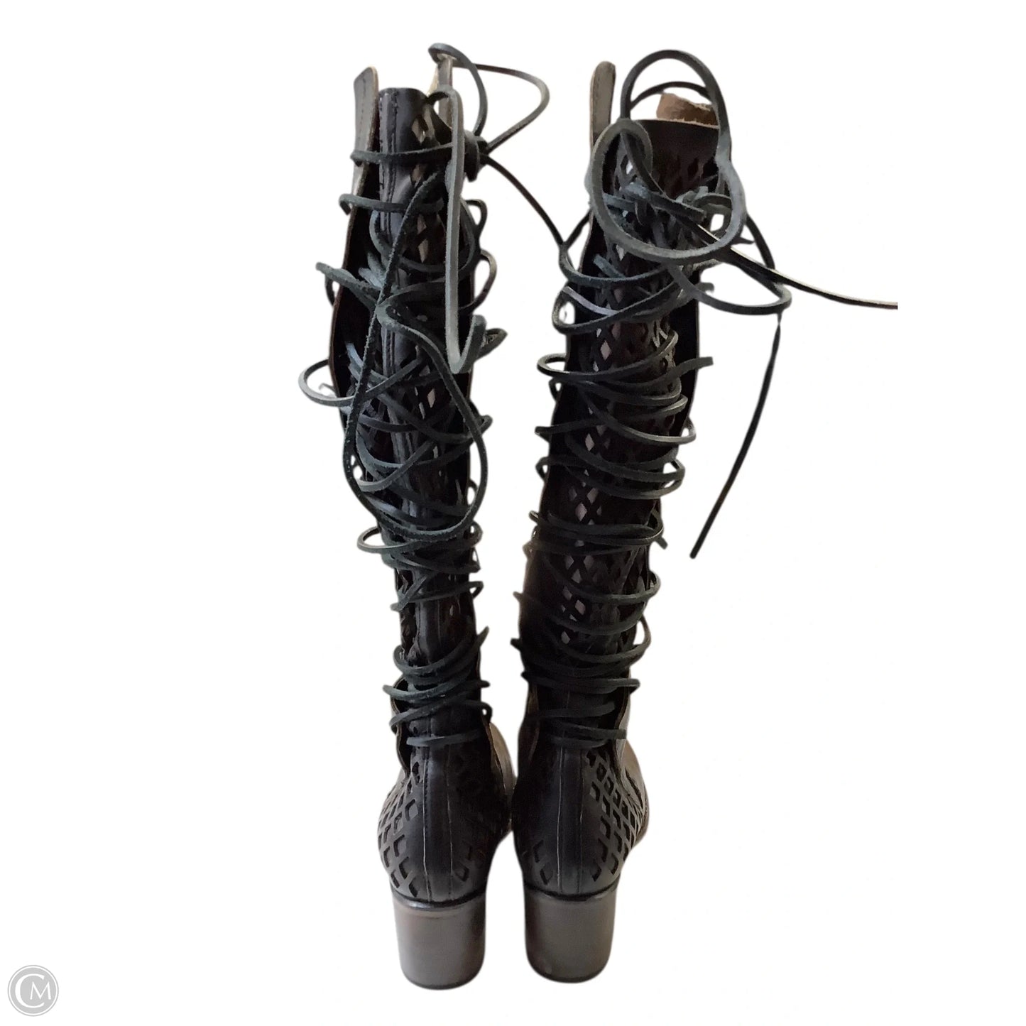 Boots Knee Heels By Freebird In Black, Size: 7