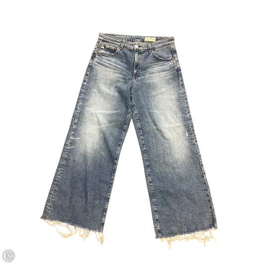 Jeans Wide Leg By Ag Jeans In Blue Denim, Size: 10