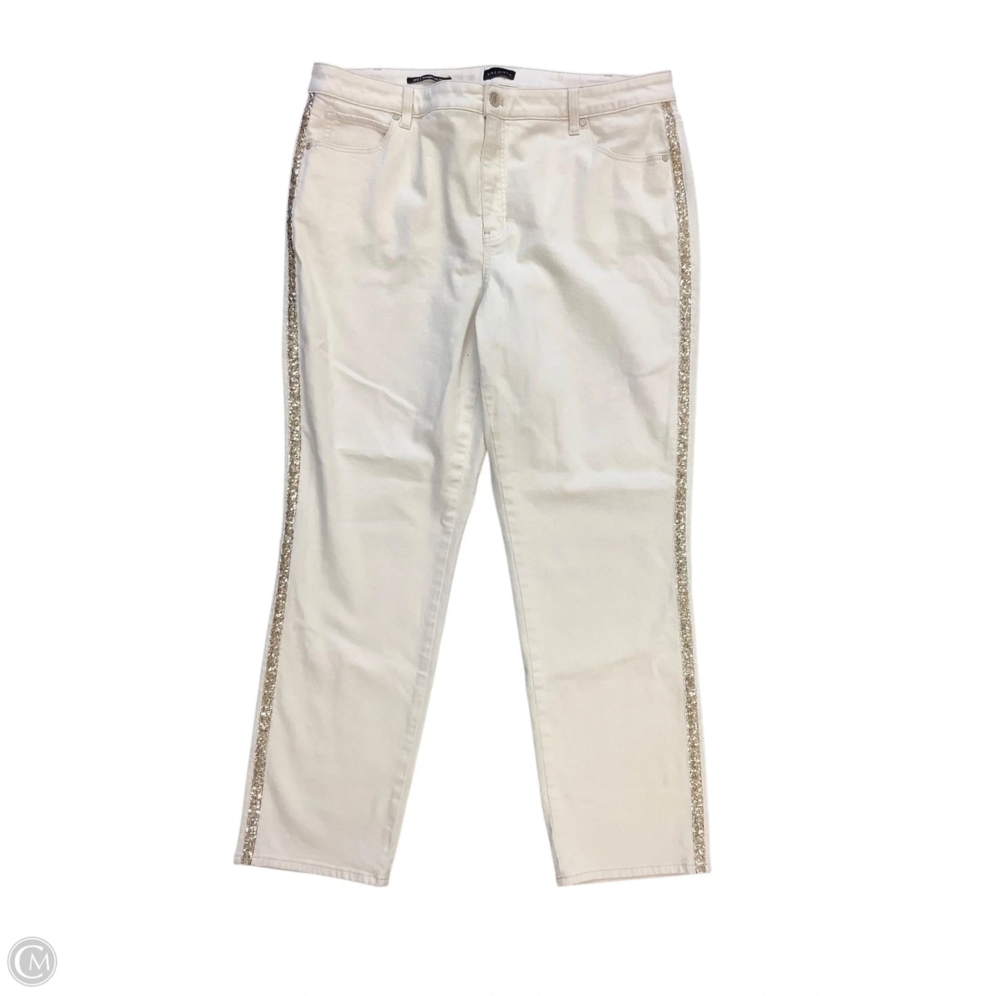 Jeans Straight By Talbots In Cream, Size: 18