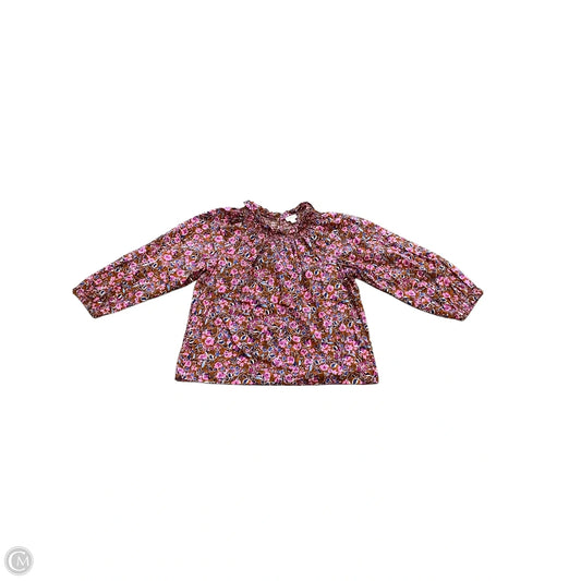 Blouse Long Sleeve By J. Crew In Brown & Purple, Size: M