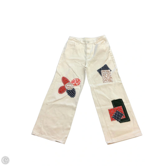 Jeans Wide Leg By Clothes Mentor In Cream, Size: L