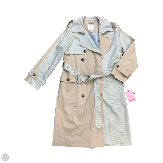 Coat Trench Coat By Avec Les Filles In Blue & Tan, Size: L