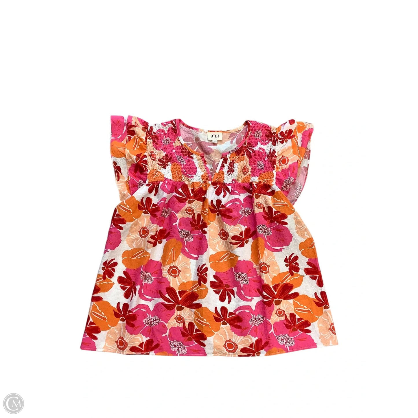 Top Sleeveless By Bibi In Orange & Pink, Size: M