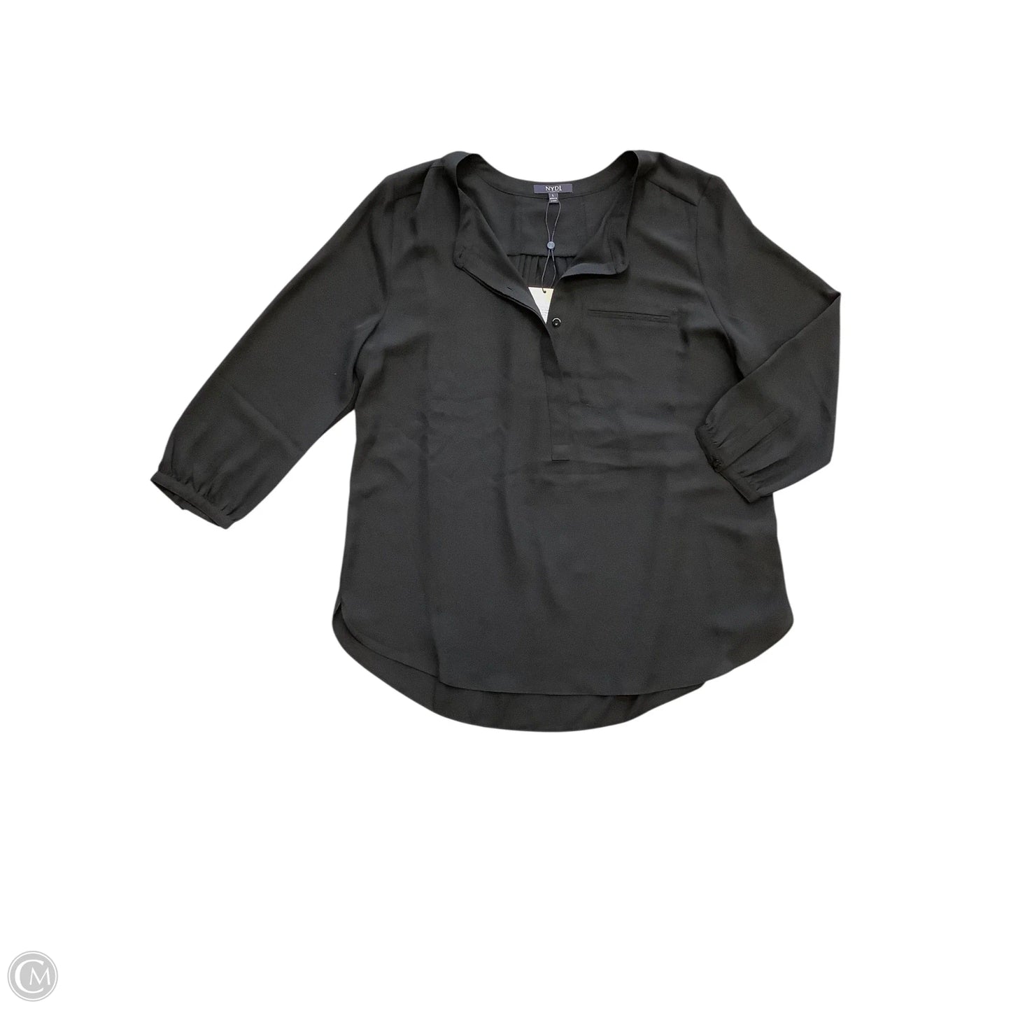 Blouse Long Sleeve By Not Your Daughters Jeans In Black, Size: L