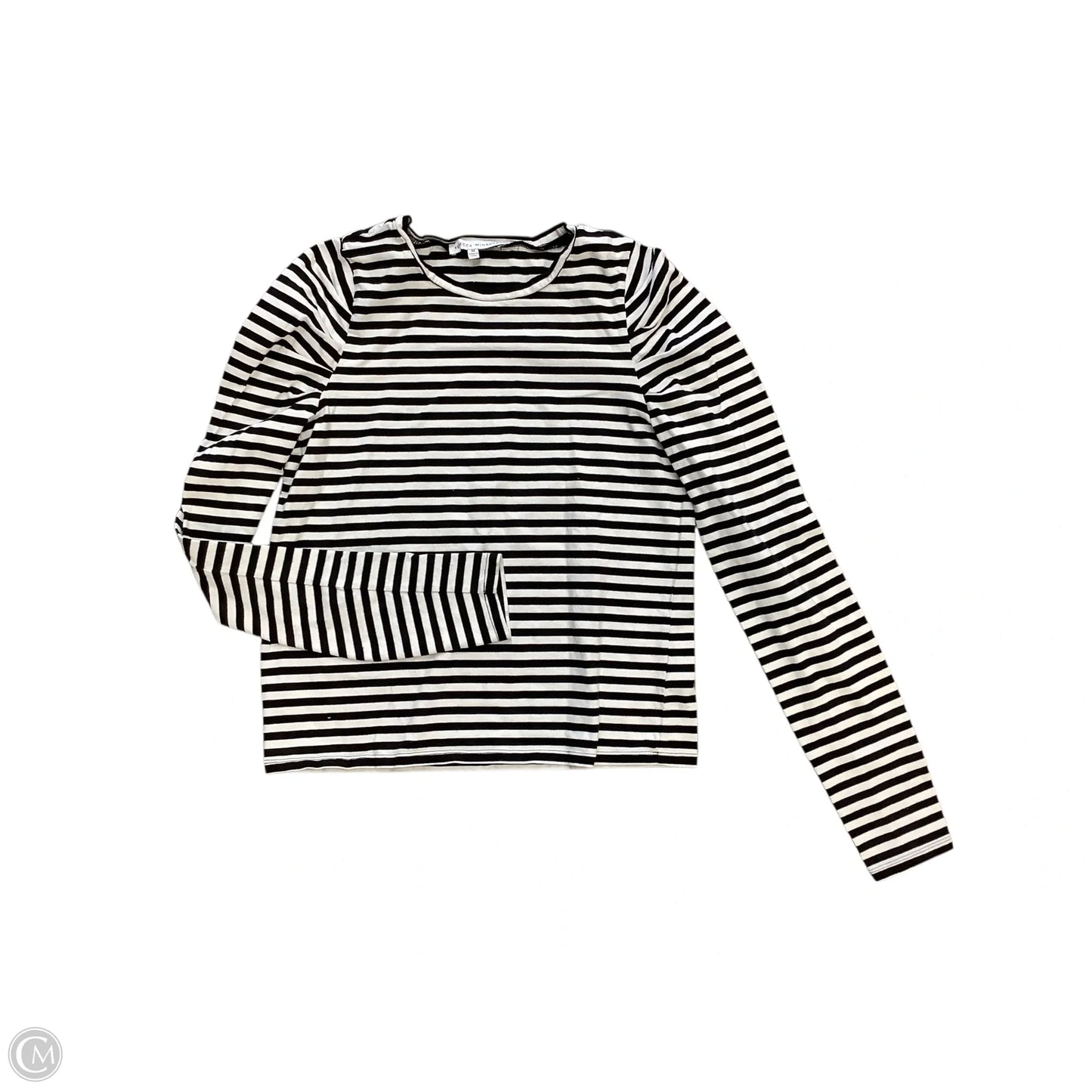 Top Long Sleeve Designer By Rebecca Minkoff In Black & White, Size: M