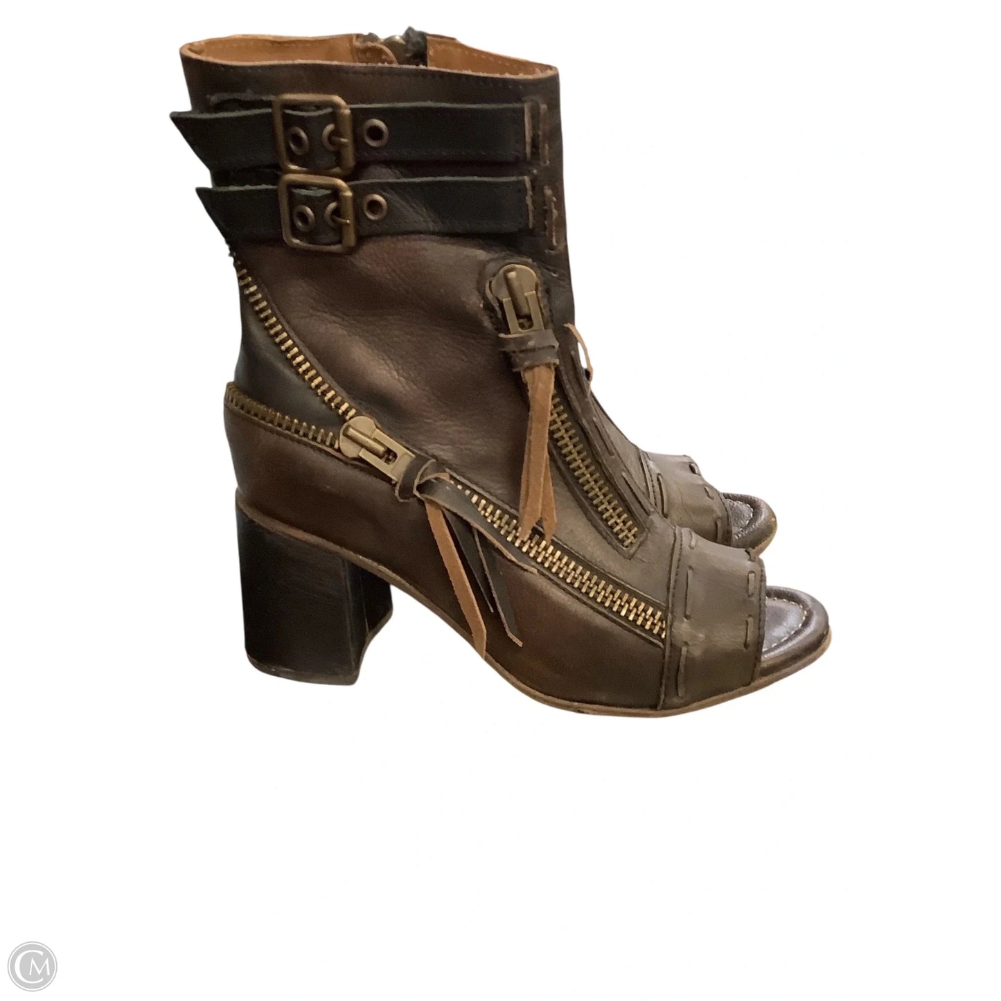 Shoes Heels Block By Freebird In Brown, Size: 9