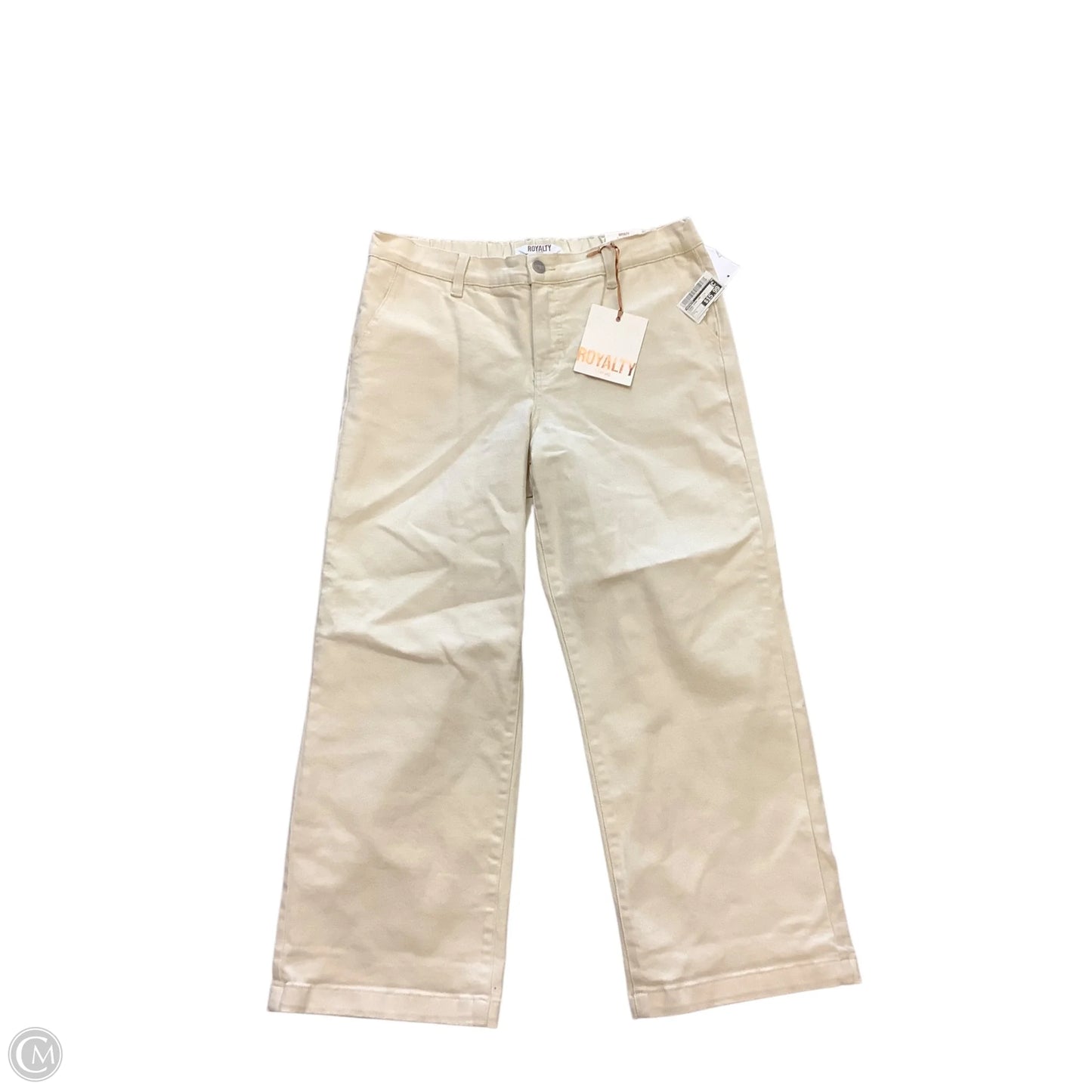 Jeans Wide Leg By Royalty In Cream, Size: L