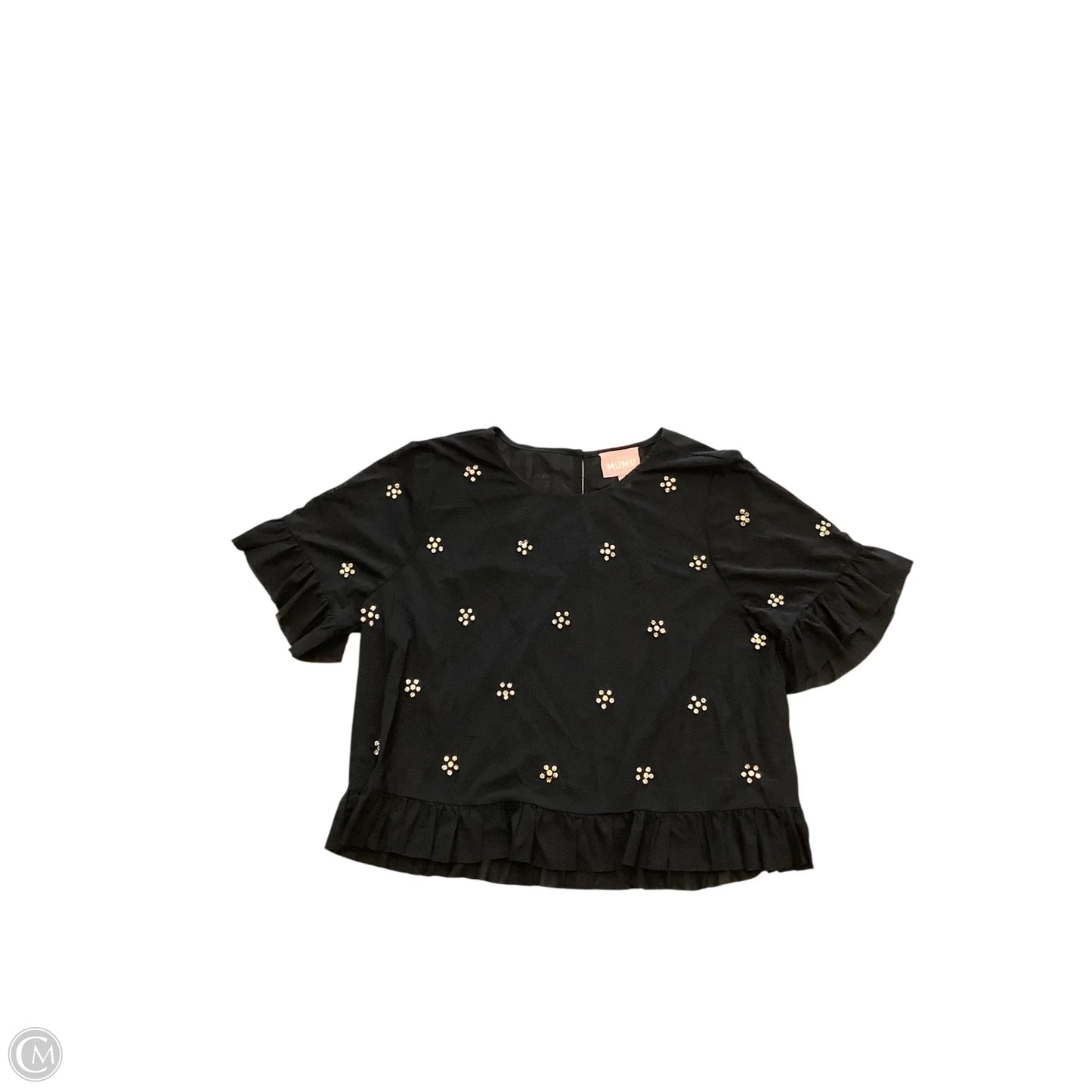 Blouse Short Sleeve By Mumu In Black, Size: M
