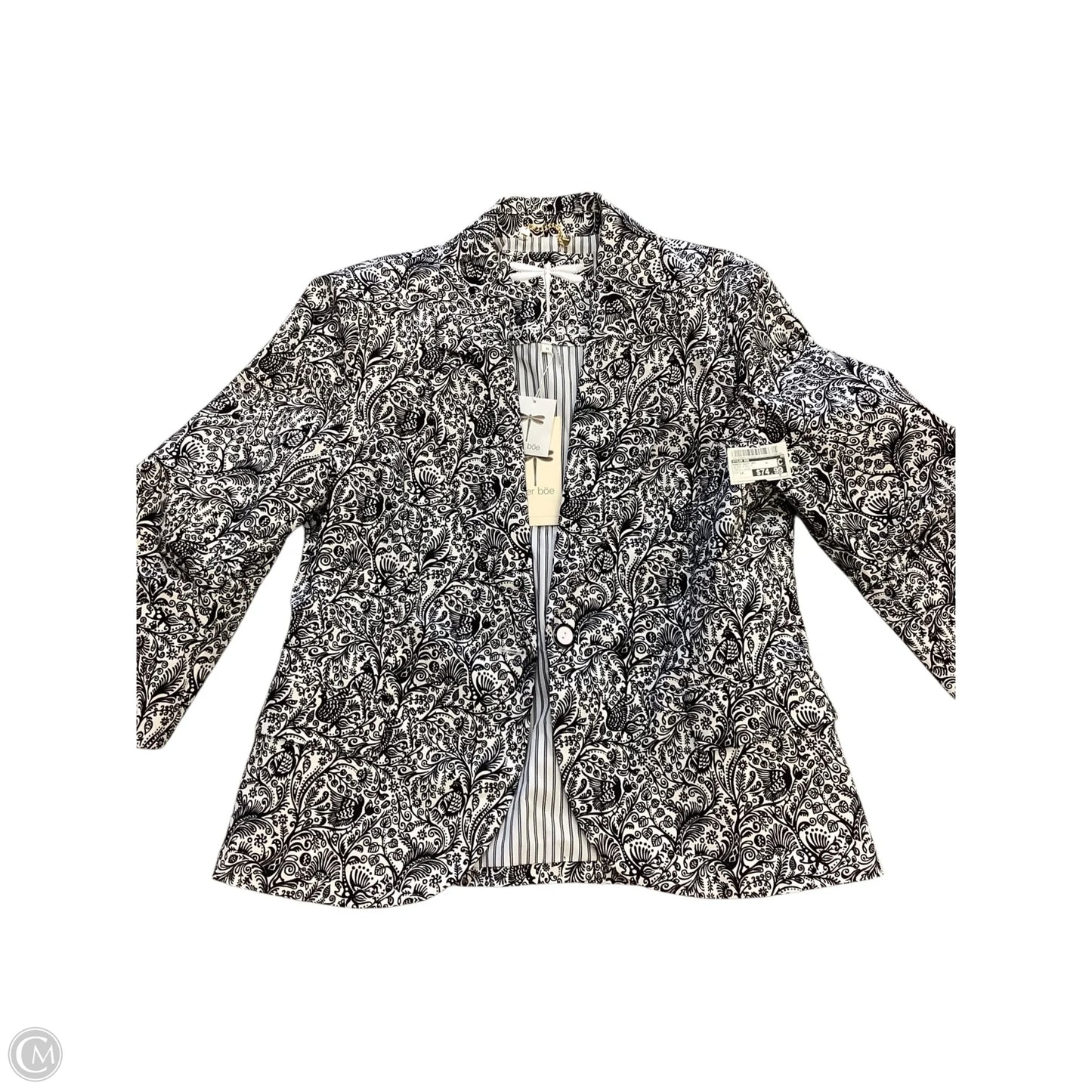 Pants Suit 2pc By Tyler Boe In Black & White, Size: pant14/jacket Size12