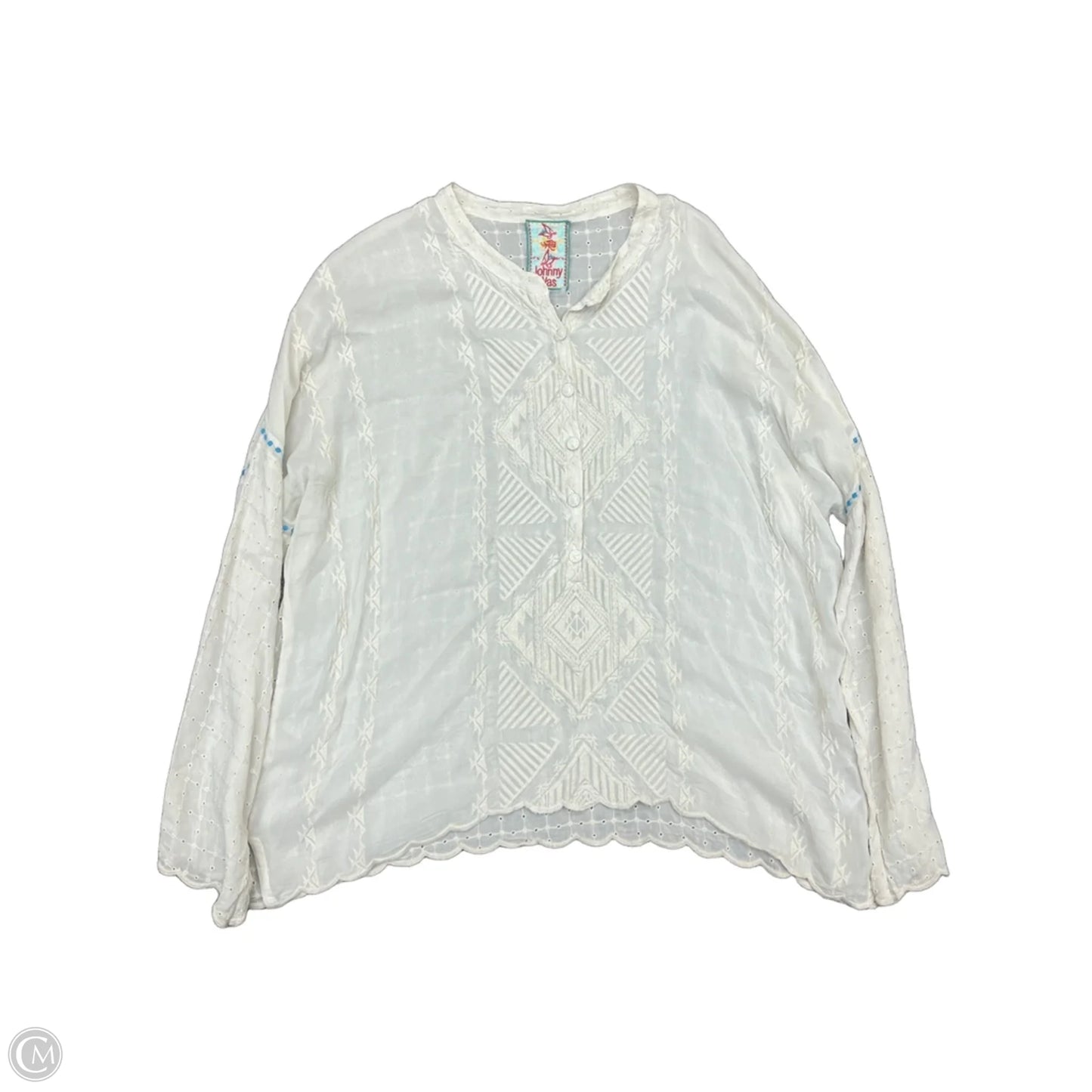 Top Long Sleeve By Johnny Was In Tan, Size: S