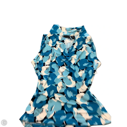 Blouse Sleeveless By Tahari In Blue, Size: S