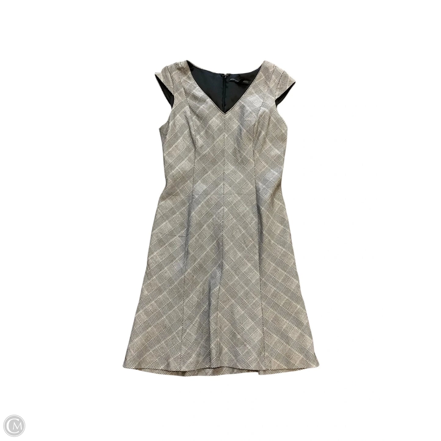 Dress Party Midi By White House Black Market In Plaid Pattern, Size: 8