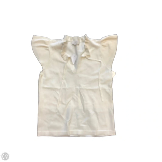 Sweater Short Sleeve By Loft In Cream, Size: S