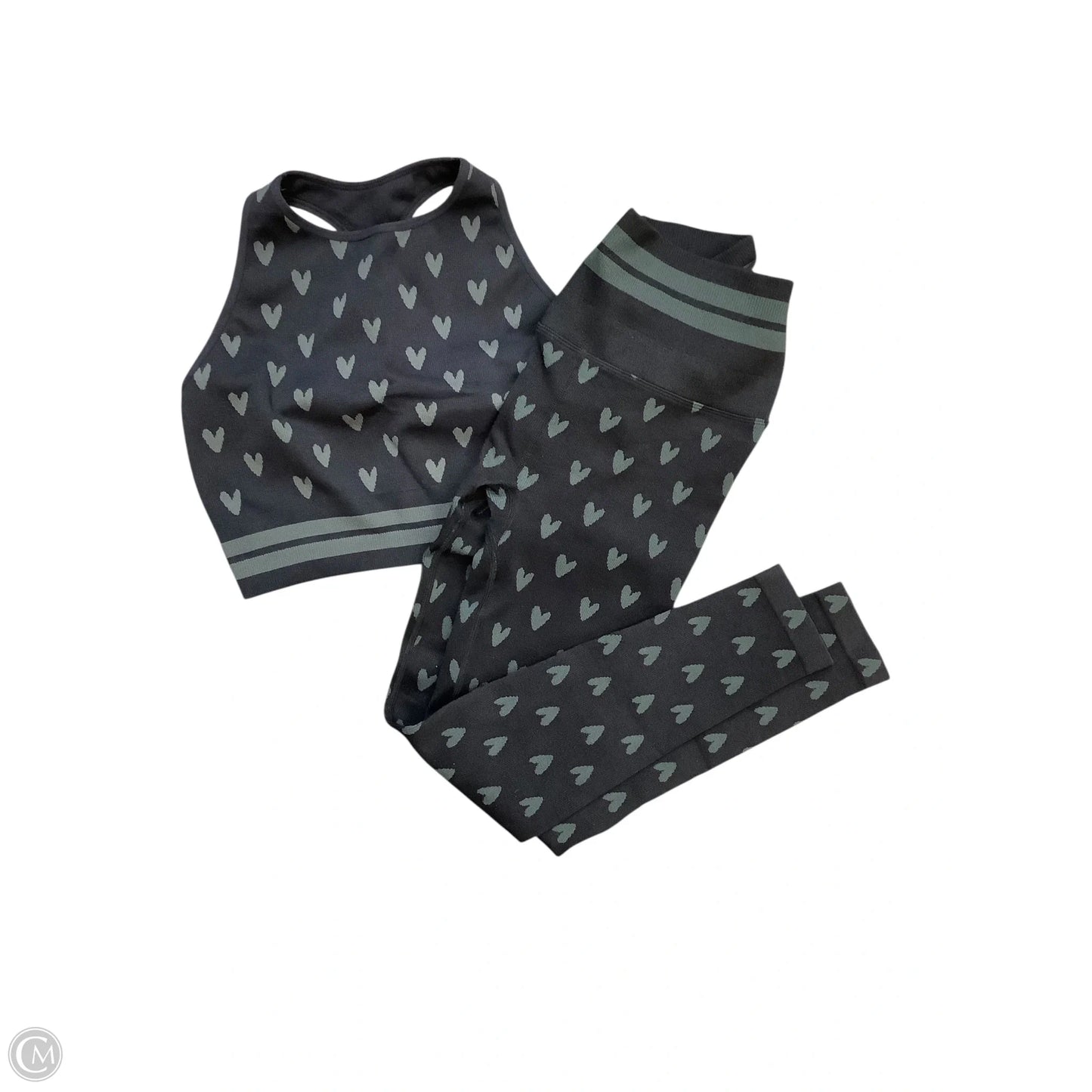 Athletic Pants 2pc By Spiritual Gangster In Black & Green, Size: M
