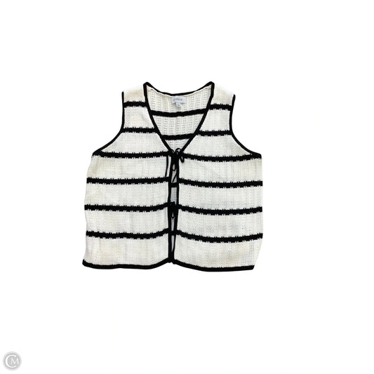 Top Sleeveless By Evereve In Black & White, Size: L