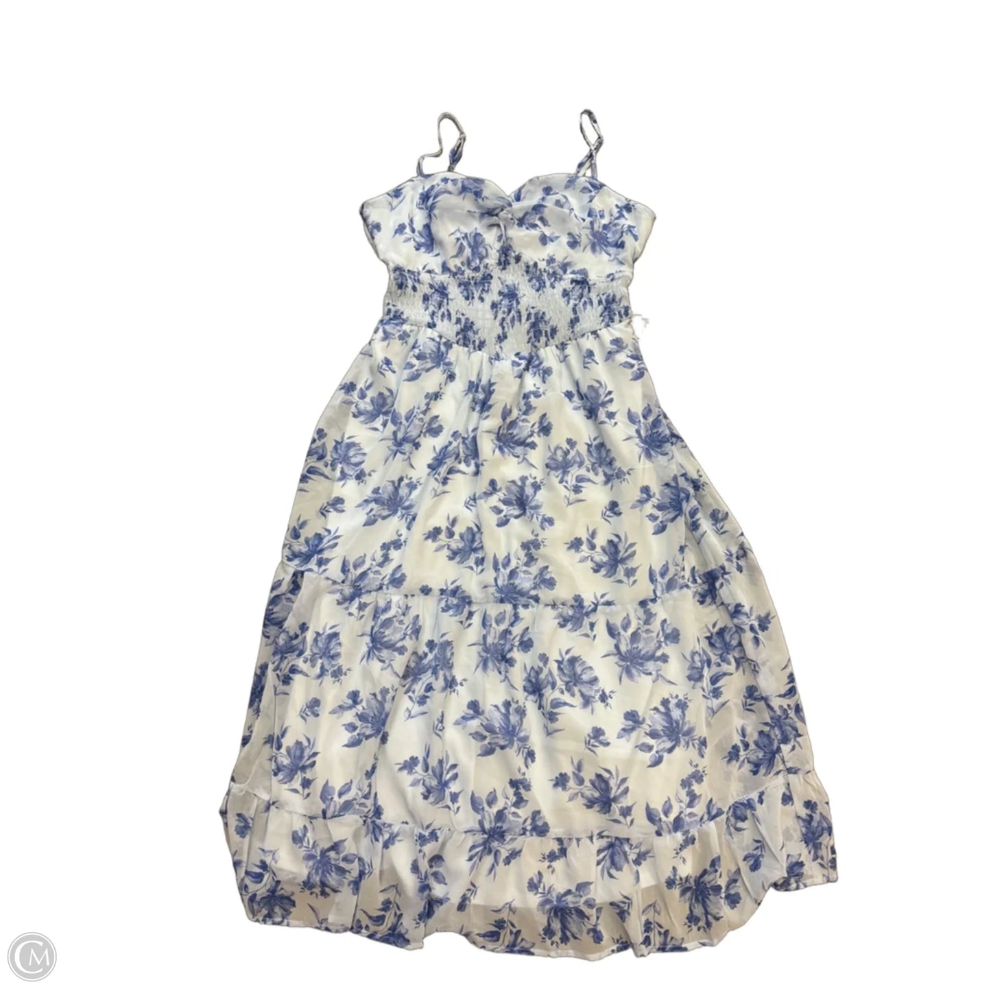 Dress Casual Maxi By Trixxi In Blue & Cream, Size: Xl