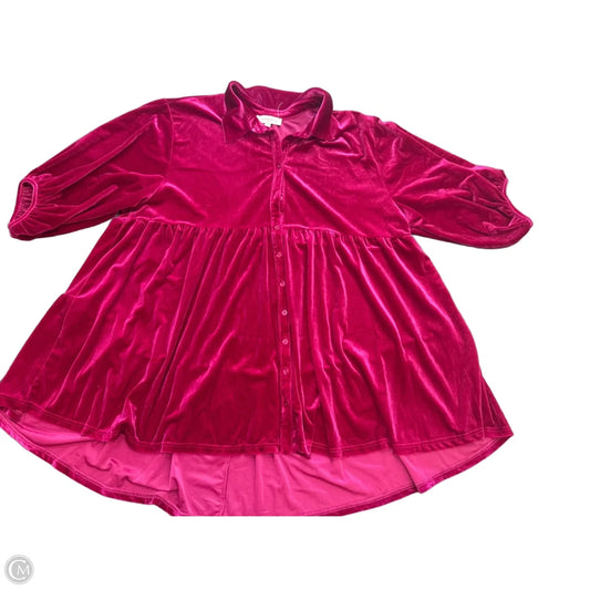 Tunic Long Sleeve By Umgee In Pink, Size: Xl
