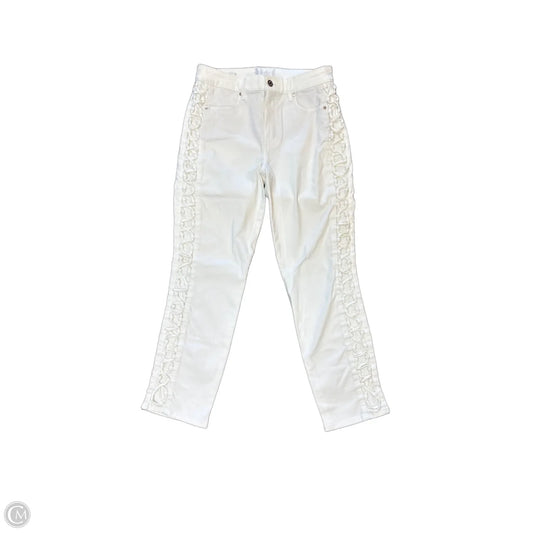 Jeans Straight By White House Black Market In White Denim, Size: 6