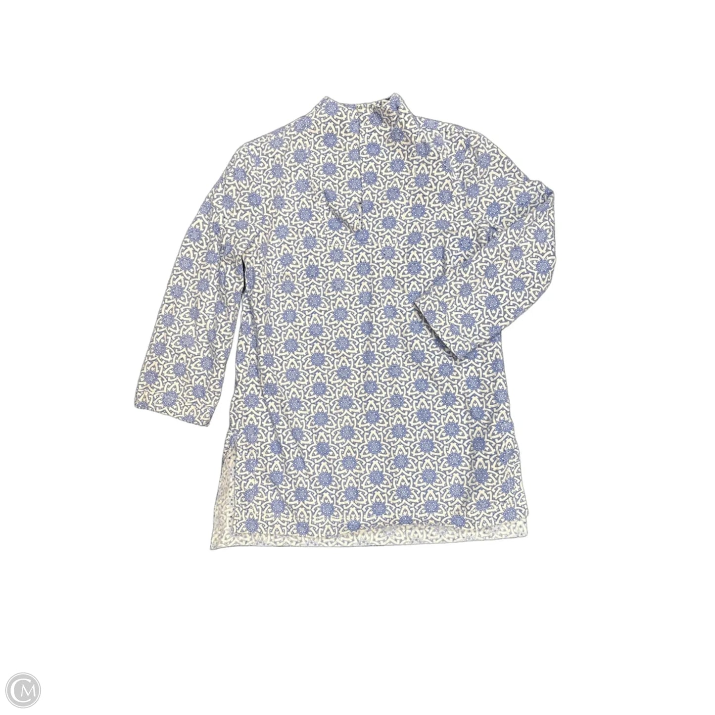 Tunic Designer By Tory Burch In Blue & Cream, Size: 6