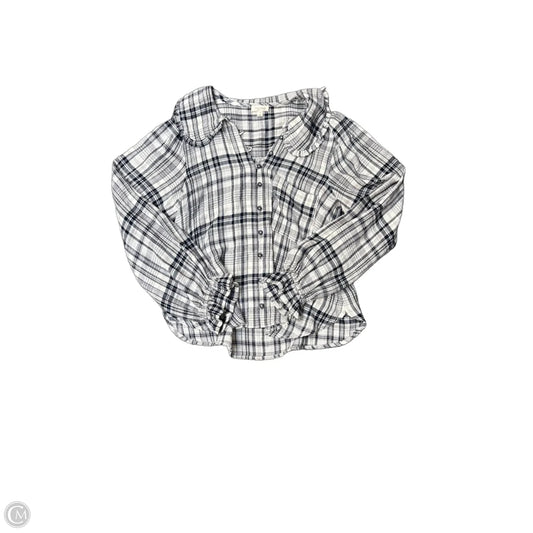 Blouse Long Sleeve By Pilcro In Plaid Pattern, Size: S